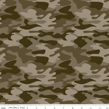 26" End of Bolt - DEAL Big Game Camo C12972 Brown - Riley Blake Designs - Camouflage - Quilting Cotton Fabric