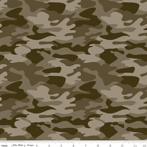 SALE Big Game Camo C12972 Brown - Riley Blake Designs - Camouflage - Quilting Cotton Fabric