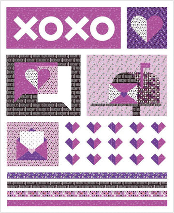 SUPER DEAL! Love Letters Quilt PaTTERN P179  - Corrine Sovey - Riley Blake - INSTRUCTIONS Only 2 Variations Curved or Non-Curved Piecing