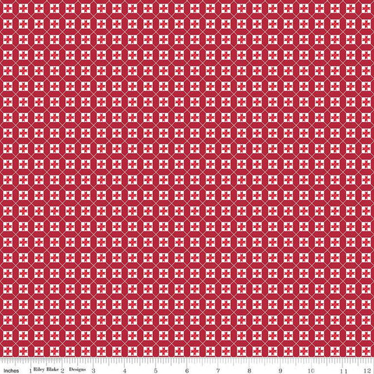 SALE Cheerfully Red Stars C13313 Redwood - Riley Blake Designs - Geometric - Quilting Cotton Fabric