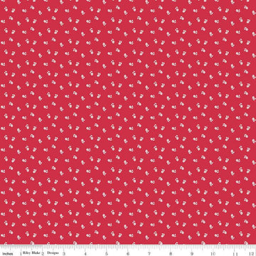 30" End of Bolt - SALE Cheerfully Red Flowers C13316 Red - Riley Blake Designs - Flower Floral - Quilting Cotton Fabric