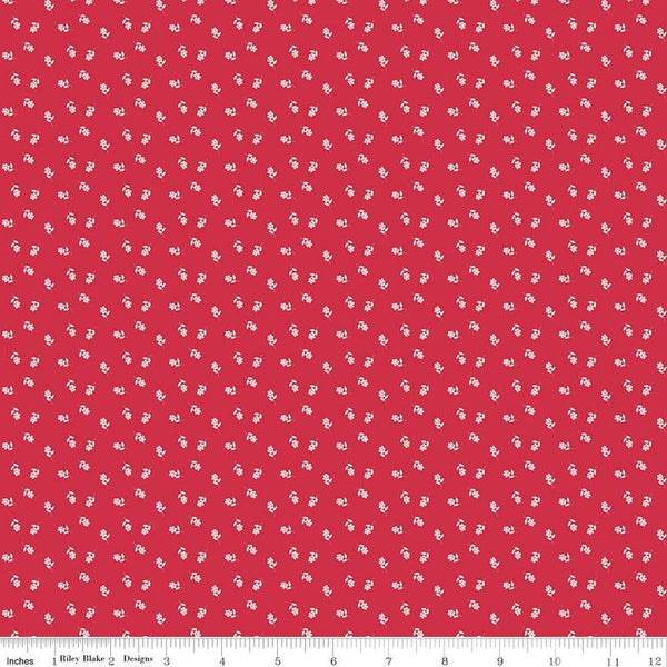 SALE Cheerfully Red Flowers C13316 Red - Riley Blake Designs - Flower Floral - Quilting Cotton Fabric