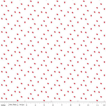 Cheerfully Red Berries C13317 White - Riley Blake Designs - Berry - Quilting Cotton Fabric