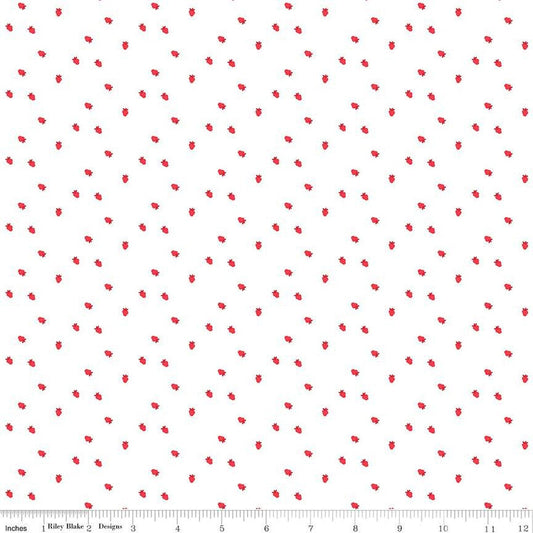 Cheerfully Red Berries C13317 White - Riley Blake Designs - Berry - Quilting Cotton Fabric
