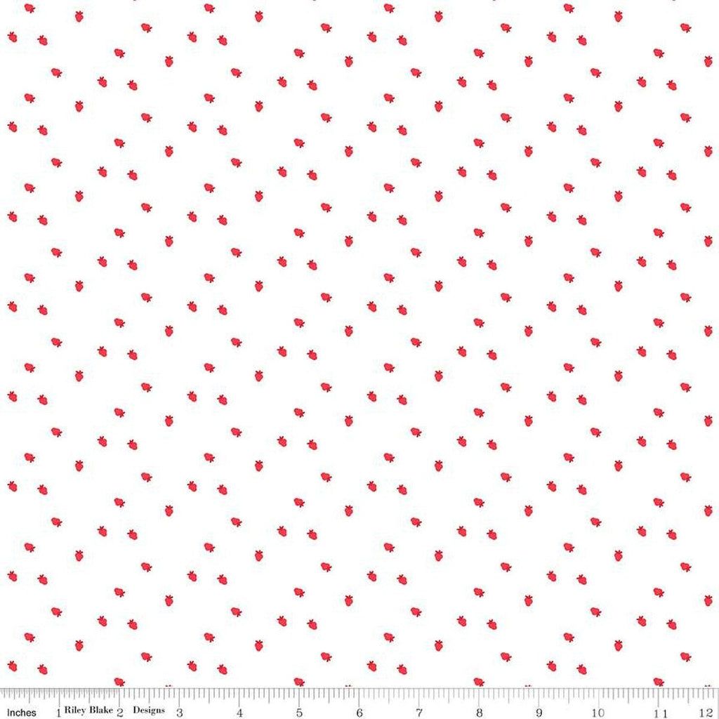 Cheerfully Red Berries C13317 White - Riley Blake Designs - Berry - Quilting Cotton Fabric