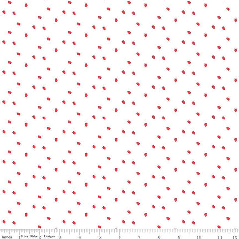 Cheerfully Red Berries C13317 White - Riley Blake Designs - Berry - Quilting Cotton Fabric