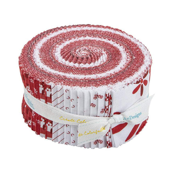 SALE Cheerfully Red 2.5 Inch Rolie Polie Jelly Roll 40 pieces - Riley Blake Designs - Precut Pre cut Bundle - Cotton Fabric