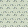 Gingham Fields Birds C13351 Pistachio - Riley Blake Designs - Bird Pairs on Flowers - Quilting Cotton Fabric