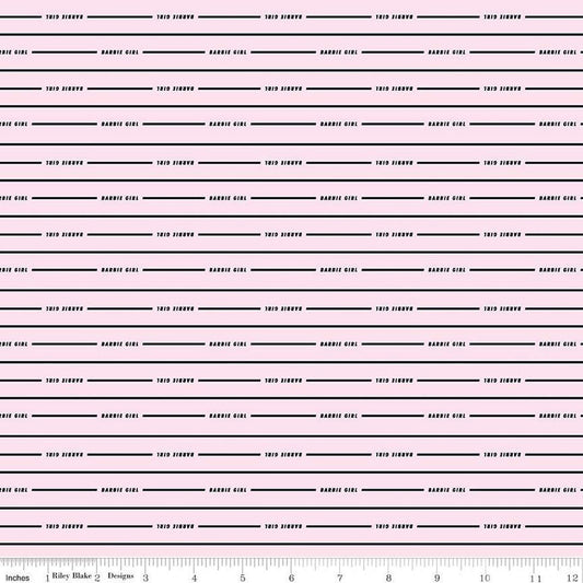 DEAL Barbie Girl Stripe C12994 Blush - Official Licensed Product - Doll Stripes Striped  - Quilting Cotton Fabric