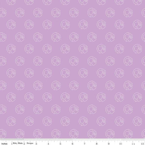 Barbie Girl Logo Dot C12993 Lilac - Official Licensed Product - Doll Dots Dotted - Quilting Cotton Fabric