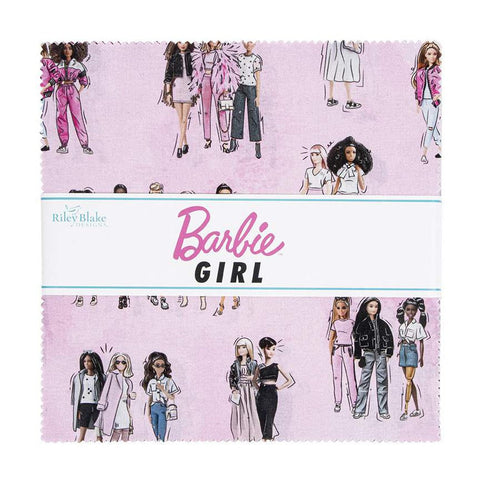 Barbie Girl Layer Cake 10" Stacker Bundle - Riley Blake Designs - 42 piece Precut Pre cut - Doll Dolls - Quilting Cotton Fabric