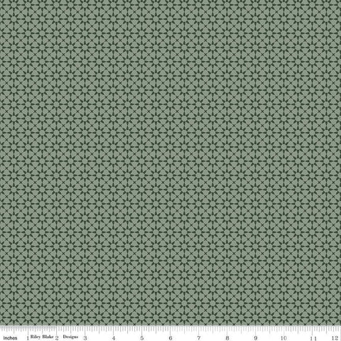 Gingham Fields Starbursts C13354 Forest - Riley Blake Designs - Geometric - Quilting Cotton Fabric
