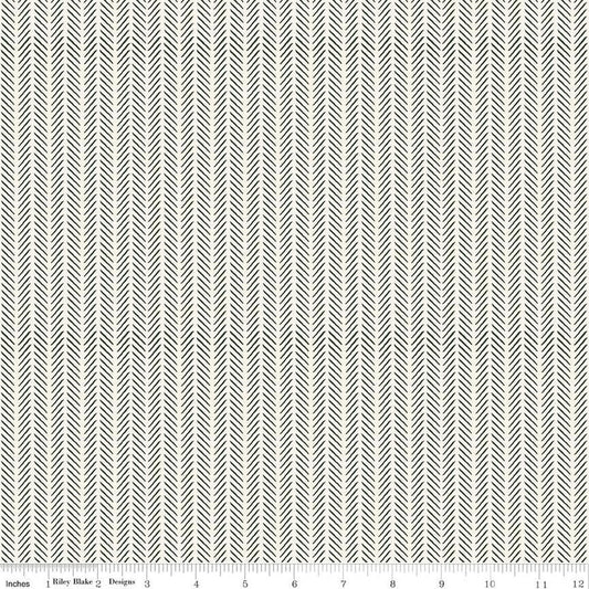 DEAL Gingham Fields Diagonals C13355 Cream - Riley Blake Designs - Columns Herringbone - Quilting Cotton Fabric