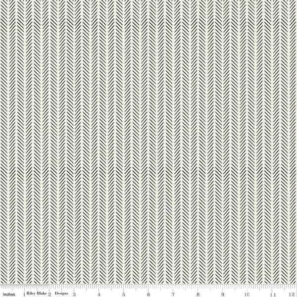 SALE Gingham Fields Diagonals C13355 Cream - Riley Blake Designs - Columns Herringbone - Quilting Cotton Fabric