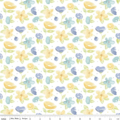 CLEARANCE Monthly Placemats May Flowers C12409 White by Riley Blake Designs - Floral Flower - Quilting Cotton Fabric