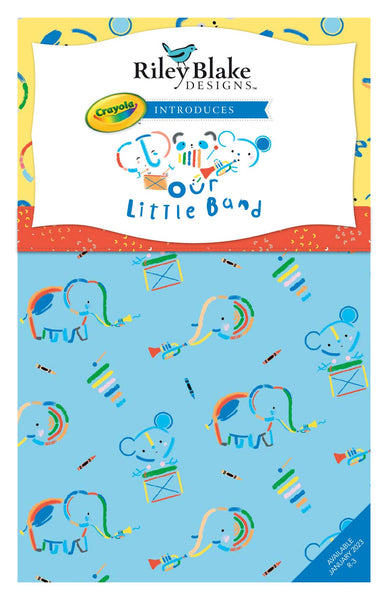 SALE Our Little Band Fat Quarter Bundle 12 pieces - Riley Blake Designs - Pre cut Precut - Crayola - Quilting Cotton Fabric