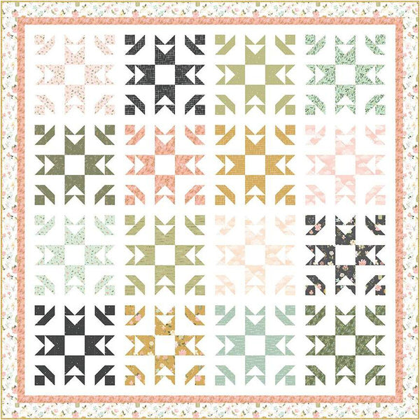 SALE Gracey Larson Wildflowers Quilt PATTERN P120 - Riley Blake - INSTRUCTIONS Only - Fat Quarter Friendly 16 Pieced Blocks