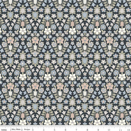SALE Fat Quarter End of Bolt - Flower Show Pebble Hampstead Meadow A 01666835A - Riley Blake - Floral - Liberty Fabrics - Quilting Fabric