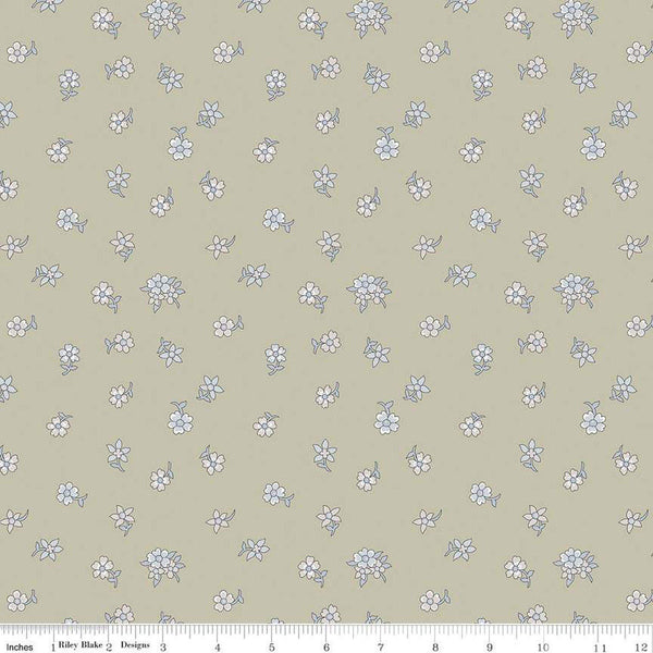 Flower Show Pebble Hampton Sprig A 01666840A - Riley Blake Designs - Floral Flowers - Liberty Fabrics - Quilting Cotton Fabric