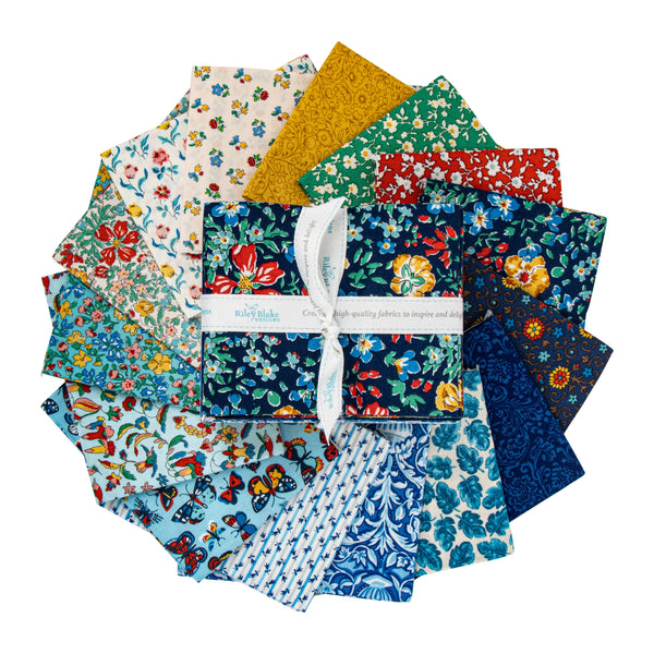 SALE The Collector's Home Curiosity Brights Fat Quarter Bundle 15 pieces - Riley Blake - Pre cut Precut - Liberty Fabrics - Quilting Cotton