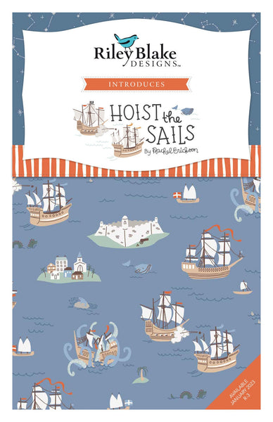 Hoist the Sails Rolie Polie 2.5 Inch Jelly Roll 40 pieces - Riley Blake - Precut Pre cut Bundle - Nautical - Quilting Cotton Fabric