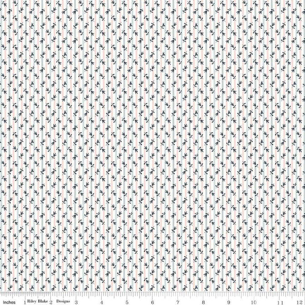 CLEARANCE The Collector's Home Pavilion Neutrals Millefleur Stripe B 01666805B - Riley Blake - Stripes - Liberty  - Quilting Cotton