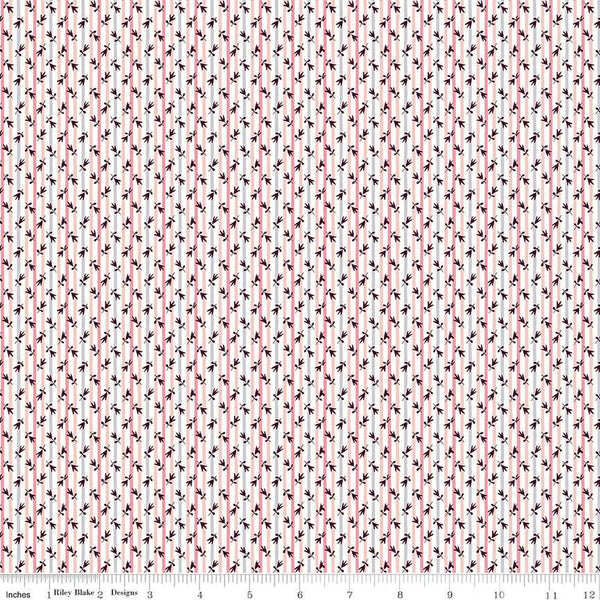 CLEARANCE The Collector's Home Nature's Jewel Millefleur Stripe C 01666805C - Riley Blake - Liberty Fabrics - Quilting Cotton Fabric