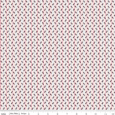 CLEARANCE The Collector's Home Nature's Jewel Millefleur Stripe C 01666805C - Riley Blake - Liberty Fabrics - Quilting Cotton Fabric