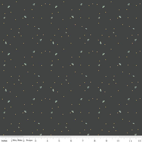 Wild and Free Dots C12937 Charcoal - Riley Blake Designs - Polka Dot Dotted Small Insects - Quilting Cotton Fabric