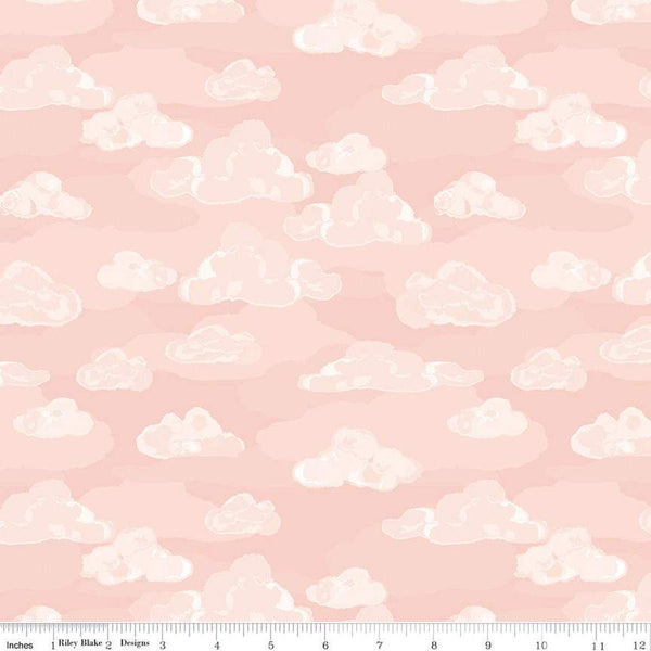 SALE Wild and Free Clouds C12934 Pink - Riley Blake Designs - Quilting Cotton Fabric