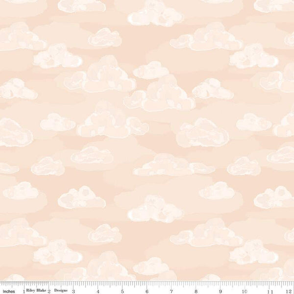 CLEARANCE Wild and Free Clouds C12934 Peach - Riley Blake Designs - Quilting Cotton Fabric