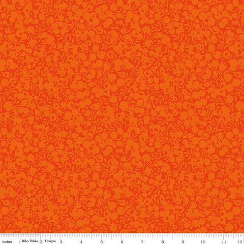 SALE The Wiltshire Shadow Collection 01666512A Orange Peel - Riley Blake - Tonal Leaves Berries  - Liberty Fabrics - Quilting Cotton Fabric