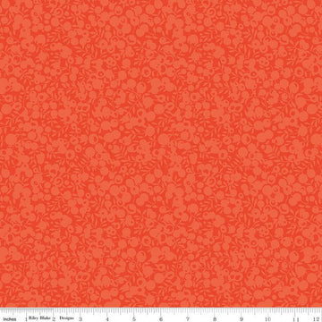 CLEARANCE The Wiltshire Shadow Collection 01666513A Watermelon Red - Riley Blake - Tonal Leaves Berries  - Liberty Fabrics - Quilting Cotton