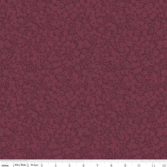 SALE The Wiltshire Shadow Collection 01666527A Blackcurrent - Riley Blake - Tonal Leaves Berries  - Liberty Fabrics - Quilting Cotton Fabric