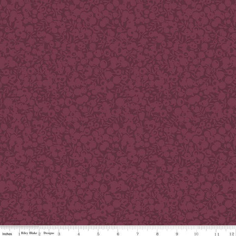 SALE The Wiltshire Shadow Collection 01666527A Blackcurrent - Riley Blake - Tonal Leaves Berries  - Liberty Fabrics - Quilting Cotton Fabric