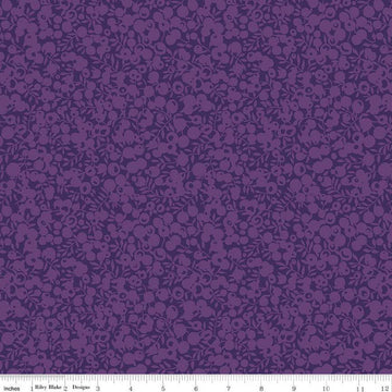 SALE The Wiltshire Shadow Collection 01666533A Blackberry - Riley Blake - Tonal Leaves Berries  - Liberty Fabrics - Quilting Cotton Fabric