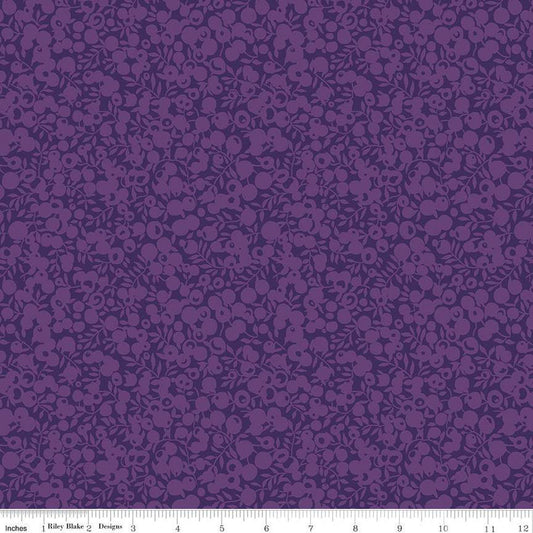 SALE The Wiltshire Shadow Collection 01666533A Blackberry - Riley Blake - Tonal Leaves Berries  - Liberty Fabrics - Quilting Cotton Fabric