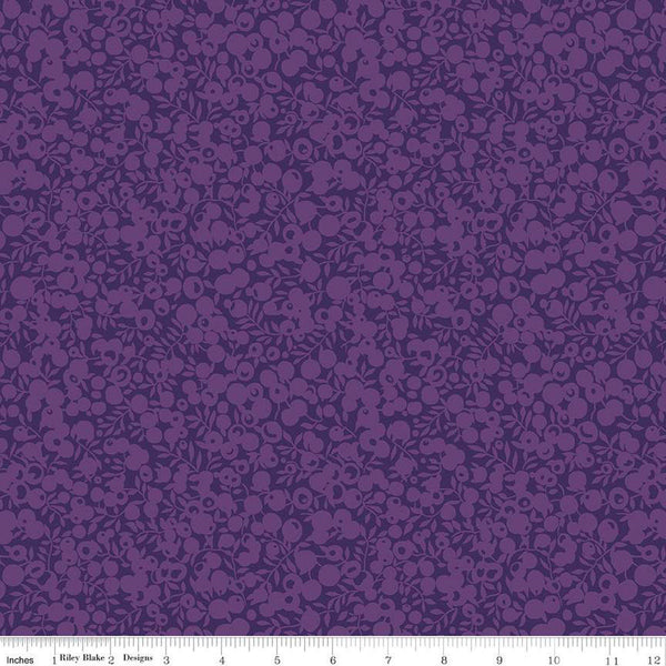 SALE The Wiltshire Shadow Collection 01666533A Blackberry - Riley Blake - Tonal Leaves Berries  - Liberty Fabrics - Quilting Cotton Fabric