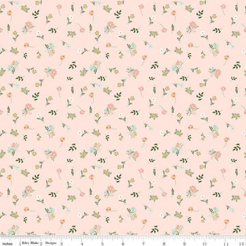 33" End of Bolt Piece - SALE Wild and Free Flower Toss C12932 Blush - Riley Blake Designs - Floral Flowers - Quilting Cotton Fabric