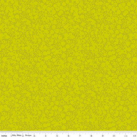 SALE The Wiltshire Shadow Collection 01666562A Chartreuse - Riley Blake - Tonal Leaves Berries  - Liberty Fabrics - Quilting Cotton Fabric