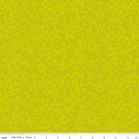 CLEARANCE The Wiltshire Shadow Collection 01666562A Chartreuse - Riley Blake - Tonal Leaves  - Liberty Fabrics - Quilting Cotton Fabric