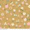 SALE Wild & Free Main C12930 Gold - Riley Blake Designs - Floral State Flowers Names Flower - Quilting Cotton Fabric