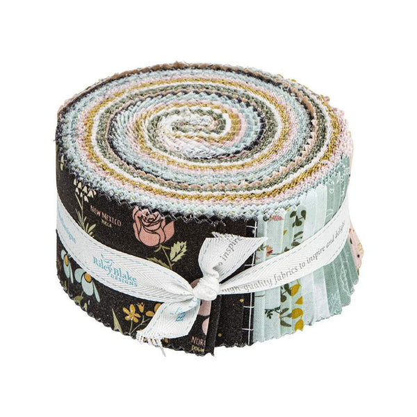 SALE Wild and Free 2.5-Inch Rolie Polie Jelly Roll 40 pieces Riley Blake Designs - Precut Bundle - Flowers Birds - Quilting Cotton Fabric