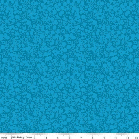 CLEARANCE The Wiltshire Shadow Collection 01666545A Turquoise - Riley Blake - Tonal Leaves  - Liberty Fabrics - Quilting Cotton Fabric