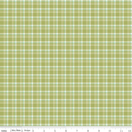 DEAL Hello Spring Plaid C12964 Green - Riley Blake Designs - Quilting Cotton Fabric