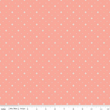 SALE Hello Spring Ditsy C12966 Coral - Riley Blake Designs - Geometric Diamonds - Quilting Cotton Fabric