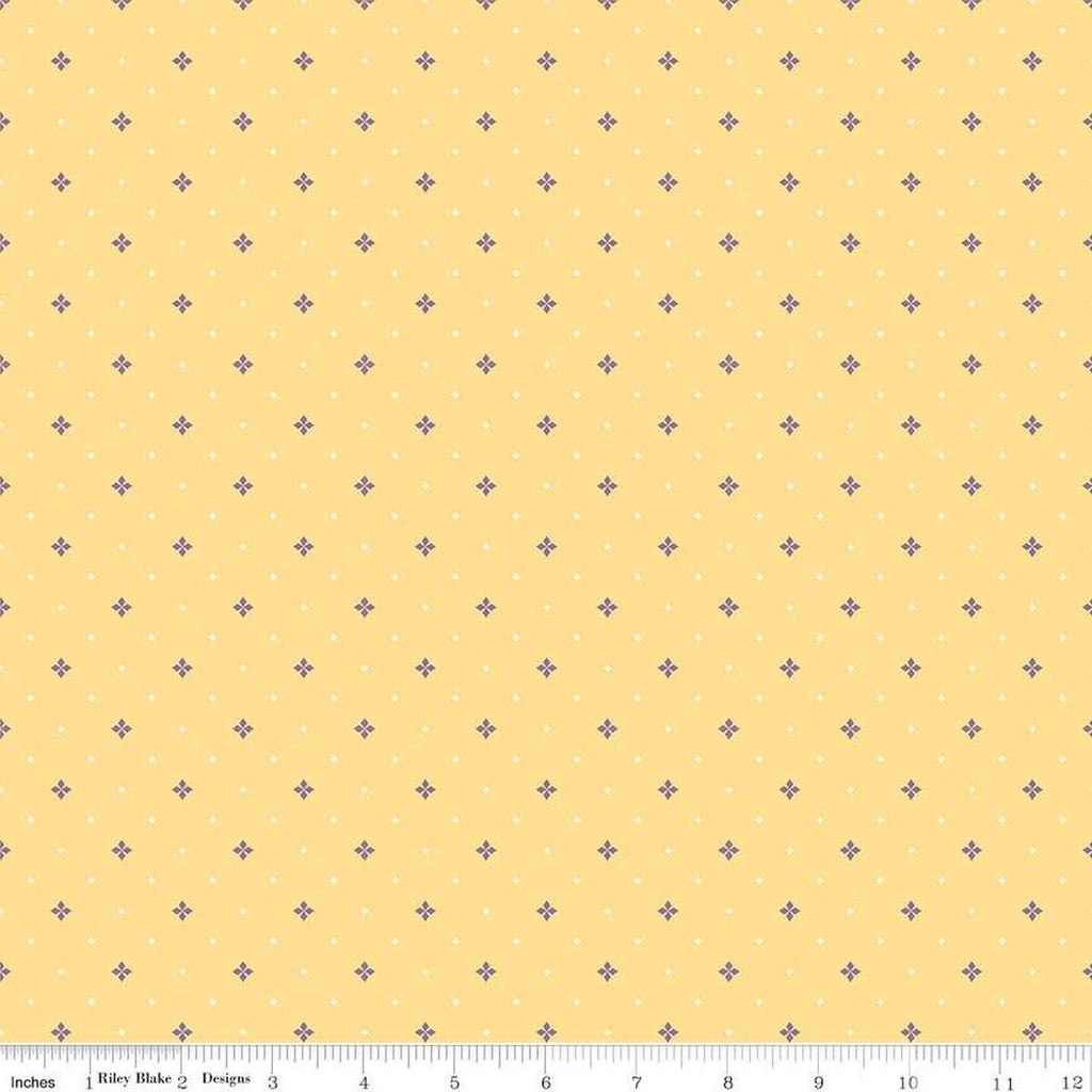 SALE Hello Spring Ditsy C12966 Yellow - Riley Blake Designs - Diamonds Geometric - Quilting Cotton Fabric