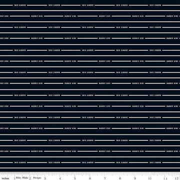 Barbie Girl Stripe C12994 Black - Official Licensed Product - Doll White Stripes Striped  - Quilting Cotton Fabric