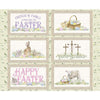 DEAL Monthly Placemats April Placemat Panel PD12406 - Riley Blake Designs - DIGITALLY PRINTED Easter Phrases Text - Quilting Cotton Fabric