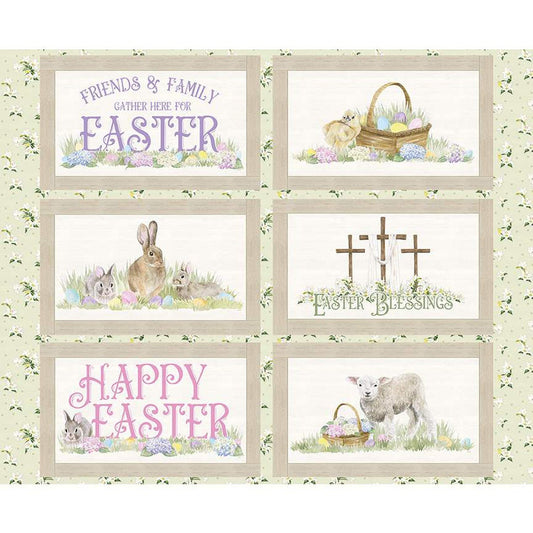 DEAL Monthly Placemats April Placemat Panel PD12406 - Riley Blake Designs - DIGITALLY PRINTED Easter Phrases Text - Quilting Cotton Fabric